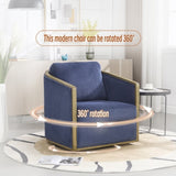 COOLMORE Corduroy Barrel Chair, Comfortable Accent Sofa Chair for Living Room, 360 Degree W395P220273