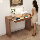 ZNTS Elegant Dark Wood Bar Table-50 Inches Long, a Practical Choice for Modern Homes.Dark Wood W2920P225014