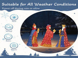 Set of 3 Lighted Three Kings with Gifts Christmas Decorations, Pre-lit 2D Holiday Decor with 80 Warm 64161451