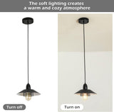 Farmhouse Vintage Pendant Light Black Fixture Pendant Lights with Spring Frame Adjustable Metal T3177P284004