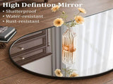 71"x 30" Arch-Top Oversized Full Length Mirror Metal Frame Freestading Floor Mirror, Black 69734606