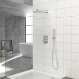 Dual Shower Head - 12 Inch Wall Mounted Square Shower System with Rough-in Valve,Chrome W1243132125