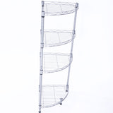 XM-243S Fan-shaped Carbon Steel Metal Assembly 4-Tier Storage Rack Silver Gray 91288015