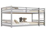 Head and foot horizontal support guardrails, gray painted finish, pine wood, Twin size children's 87451450