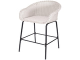 Ladd Outdoor Metal Wicker Barstool, Light Gray Faux Wicker, Set of 2 N775P277558G