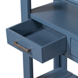 U_STYLE Modern Console Table Sofa Table for Living Room with 4 Drawers and 2 Shelves GL-N711P234484V
