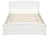 Wood Platform Bed with Headboard,Footboard and Wood Slat Support, White WF190781AAK