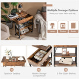 Bedside table, adjustable tabletop coffee table with charging and wheels 13255072