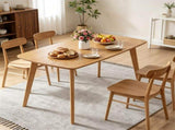 47 Inch Solid Rubber Wood Dining Table, Mid-Century Modern Kitchen Table with Rounded Edge, 4-Person 40272168