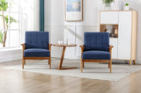 ZNTS Accent Chairs Set of 2 with Table, Mid Century Modern Accent Chair, Wood and Fabric Armchairs W153982258