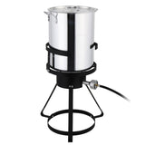 ZNTS 13*32in Iron Aluminum Black Round Tripod Stove Rack Silver Fryer Gas Fryer 55732101