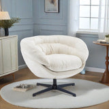 Modern Chenille Chair, 360&deg Swivel Club Chair/Accent Chair with Removable Cushion, Round N817P207777B