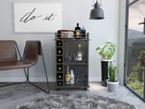 Dukat Bar Cart,Two Shelves, Six Built-in Wine Rack, Four Casters -Espresso B07091847