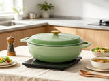 6-Quart Cast Iron Enamel Pot Includes Two Cloth Mittsnd 79219786