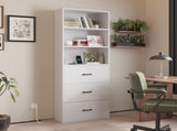 3-layer with 2 USB 2 plugs US standard 3 drawers Triamine board 60*23.5*180cm display cabinet white 52740664
