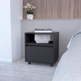 Black 1-Drawer Nightstand B062P175809