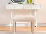 French Style Bench, Linen Fabric Entryway Bench, Upholstered Tufted End of Bed Bench with Brushed 64075268