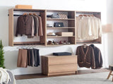 Devi Oak Wall Mounted Wood Closet System B040P311956