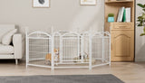 ZNTS Dog Playpen Indoor 24 inch 8 Panels Metal Dog Pen Pet Dog Fence Outdoor Exercise Pen with Doors, 37604366