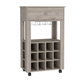 ZNTS Ambler 1-Drawer 12-Bottle Wine Cabinet Light Grey B06279975