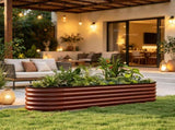 Brown 7.9' x 2' x 1.4' Galvanized Raised Garden Bed Metal Planter Box with Safety Edging for 91884260