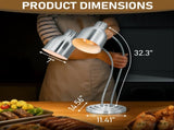 US Standard HT-222 110V 500W Commercial Food Heating Lamp, Silver Stainless Steel Vertical Electric 67509702