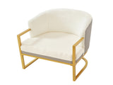 Modern Accent Chair Cozy Armchair Upholstered Reading Chair with Gold Metal Frame Living Room, N763P360688A