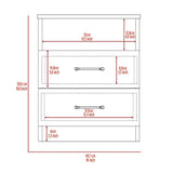 Oklahoma Nightstand,Two Drawers, One Shelf B128P148773