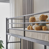 Twin Size Metal Loft Bed with Desk and Storage Shelves, 2 Built-in Ladders & 94507753