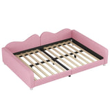 Full size Upholstered Daybed, Sherpa Fabric Sofabed with Cloud-Shaped Backrest, No Box-spring N733P234605H