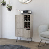 Manhattan L Bar Cabinet, Eight Built-in Wine Rack, Single Door -Light Gray B20092092