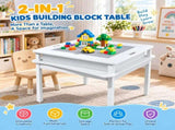 2 in 1 Detachable Kids Building Block Table, 606056.5cm MDF Dual-Purpose Activity Play Desk with 13361653