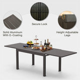 Large Extendable Patio Dining Table, Aluminum Metal Indoor Outdoor 53"- 106" Adjustable for 6-8 W1859111349