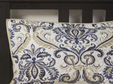 6 Piece Reversible Quilt Set with Throw Pillows Navy/Tan Full/Queen B03597400