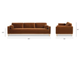 Knox 84" Modern Farmhouse Sofa, Burnt Orange Performance Velvet B2719P280171