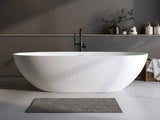 63Solid Surface Matte Tub, Solid Surface Soaking Tub, Stone Resin Freestanding Bathtub, Thick Edge 05028967