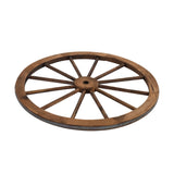 2pcs 30-Inch Old Western Style Garden Art Wall Decor Wooden Wagon Wheel Brown 29619922