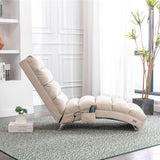 COOLMORE Linen Massage Chaise Lounge Indoor with Remote Control,Ergonomic Electric Massage Long W39539619