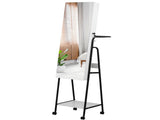 Full mirror wood flooring style, with storage shelves, white light beads, detachable foldable 75722824