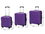 3-in-1 Multifunctional Large Capacity Traveling Storage Suitcase Luggage Set Purple 10344719