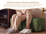Ottoman Foot Rest Soft and Comfortable Ottoman Square Corduroy Woven Design Sofa Stool Green W3851P453270