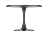 31.5" Round Modern Tulip Dining Table, Sintered Stone Tabletop with Luxury Faux Marble Print, Carbon W3316P540349