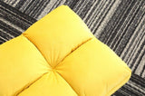 Soft Comfortable 1pc Accent Click Clack Chair with Ottoman Yellow Fabric Upholstered Oak Finish Legs B01166681