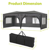 ZNTS 10 x 20 ft Heavy Duty Awning Canopy Pop Up Gazebo Marquee Party Wedding Event Tent with 6 Removable 19189632