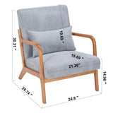 Mid-Century Modern Accent Chair, Arm Chair Living Room Chairs Pillow Upholstered Reading Chair W2989P295270