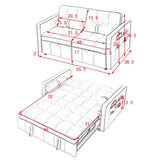 Modern 55.5" Pull Out Sleep Sofa Bed 2 Seater Loveseats Sofa Couch with side pockets, Adjsutable W119368697