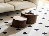 MDF nested table set 2 pieces, handcrafted round coffee table in living/lounge area, walnut color W2085P231698