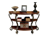 ZNTS Traditional Style Brown Cherry 1pc Sofa Table Open Bottom Shelf Ornate Design Living Room Furniture B011P184986