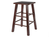 Square Seat Bar Stool, Walnut Finish 51168668