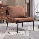 Modern Accent Lounge Chair with Braided Upholstery and Metal Frame, Comfortable Armchair for Living W2215P256511